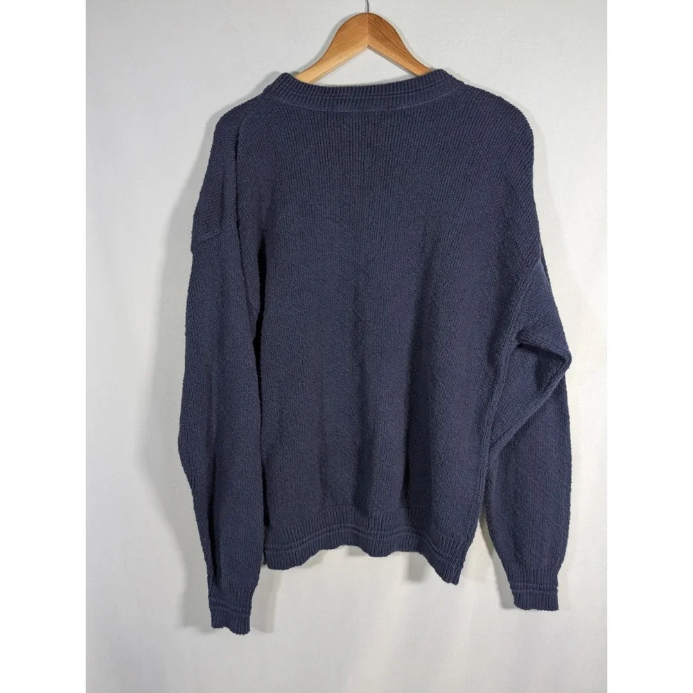 Vintage Y2k Golf Sweater Embroidered Blue Men's Size Large Golf Scottish Isles